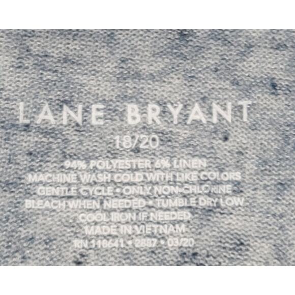 Lane Bryant Blue Marled V Neck Top 18 20 Lightweight Short Sleeves Stretchy Soft - Picture 4 of 4